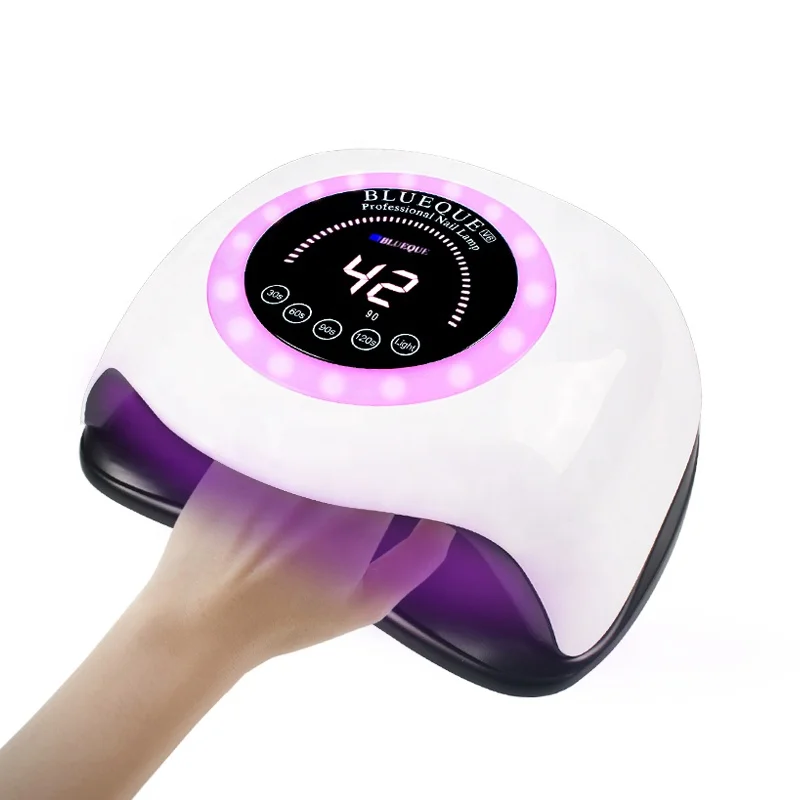 

Lidan Nail Polish Drying Nail Lamp 168W Professional Curing Lamp Automatic Sensor Gel Polish Machine With 4 Timer Set Nail Dryer, White