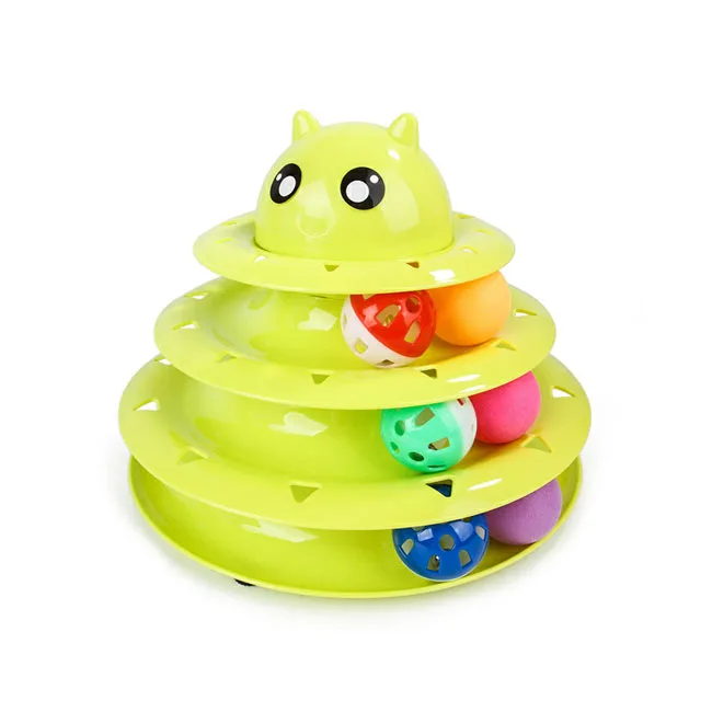 

Cat Toy Roller 3-Level Turntable Cat Toy Balls With Six Balls Interactive Kitten Fun Mental Physical Exercise Puzzle Toy