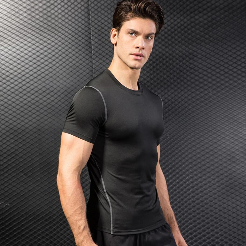 

Fashionable Rapid Dry Four Way Stretch T-Shirt Fit Jogger Mens Crop Top, Picture