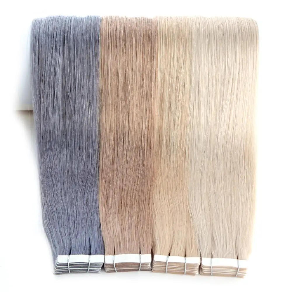 

Vlasy Top Quality Virgin 100% Human 10A Tape Hair Extension in Raw Indian Remy Hair European Hair Silky Straight Wave ALL Colors