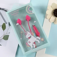 

New mobile phone use Wired earphones Cute gift headset Unicorn earphone