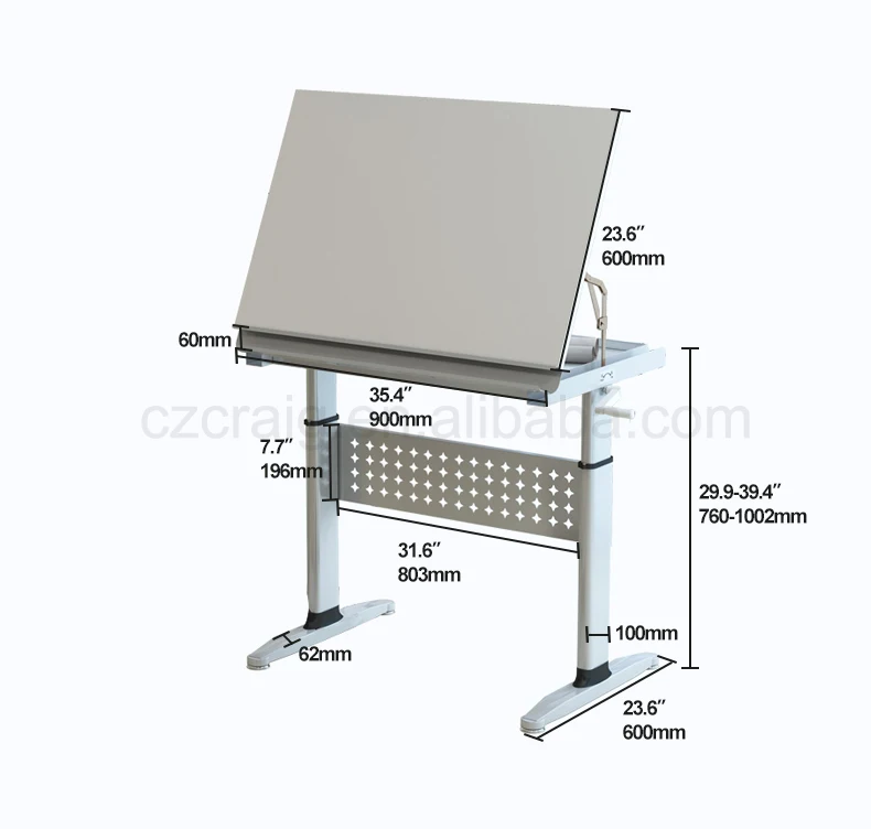 Height-Adjustable Drawing and Drafting Table