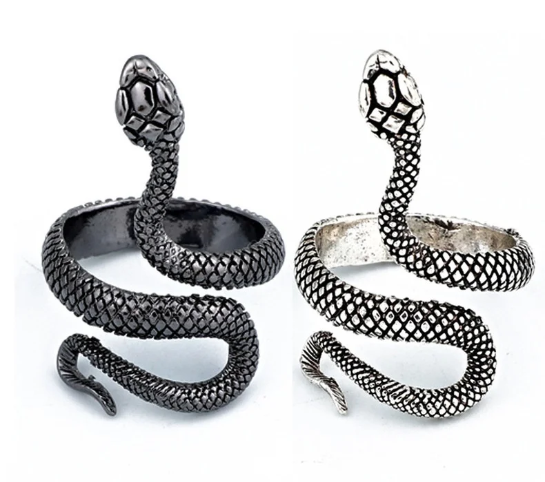 

Exaggerated Personality Y2K Jewelry Opening Adjustable Rings Retro Punk Snake Ring for Men Women, As picture shows