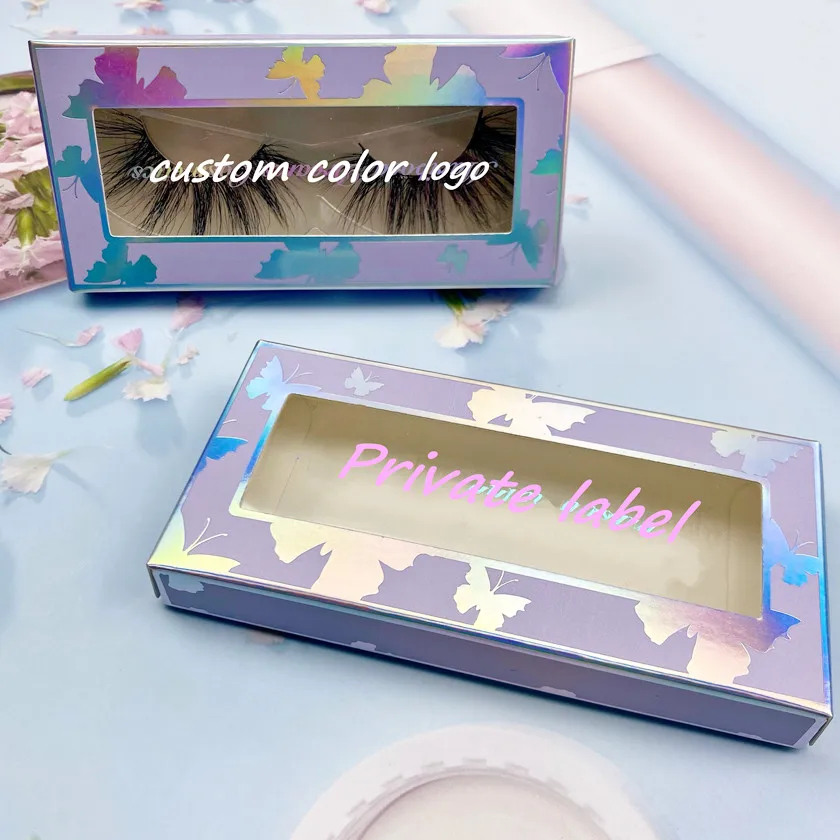

purple butterfly custom design pretty custom holographic lash box