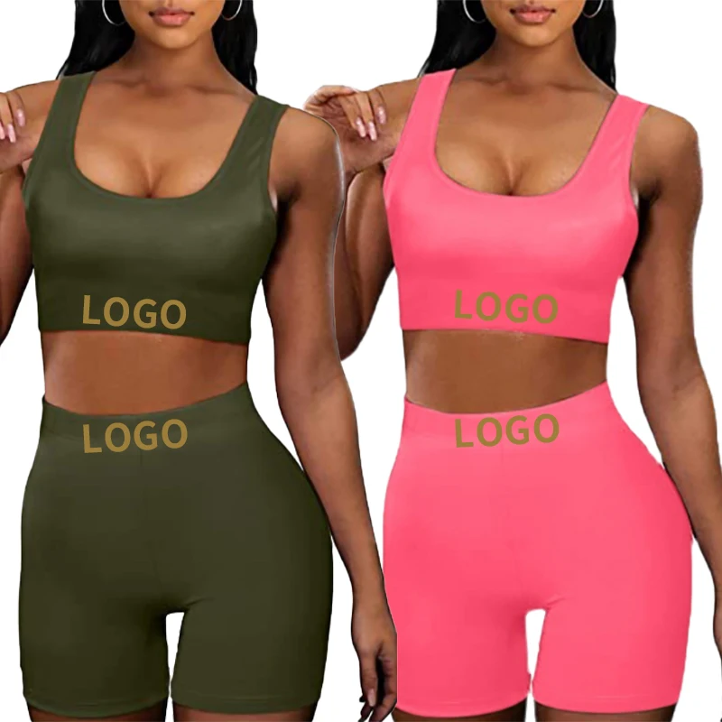 

Women Yoga Sets Active Wear Workout Gym Fitness Tracksuit Custom 2 Piece Sports Bra And Shorts Yoga Suits