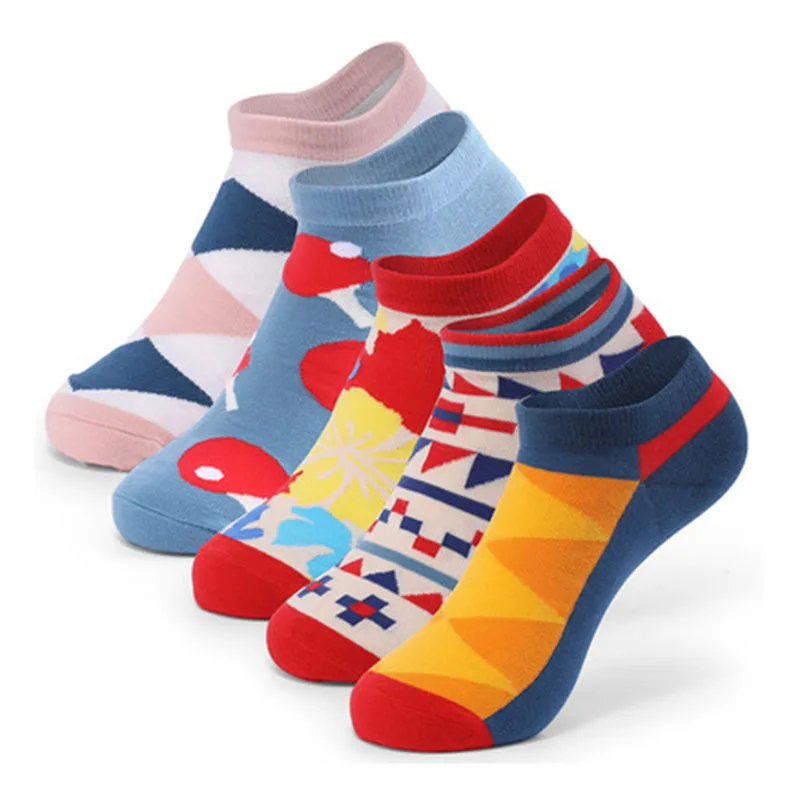 

Wholesale 3D print socks unisex colorful knit cotton anti foul no show hosiery breathable nonslip casual sport socks for men