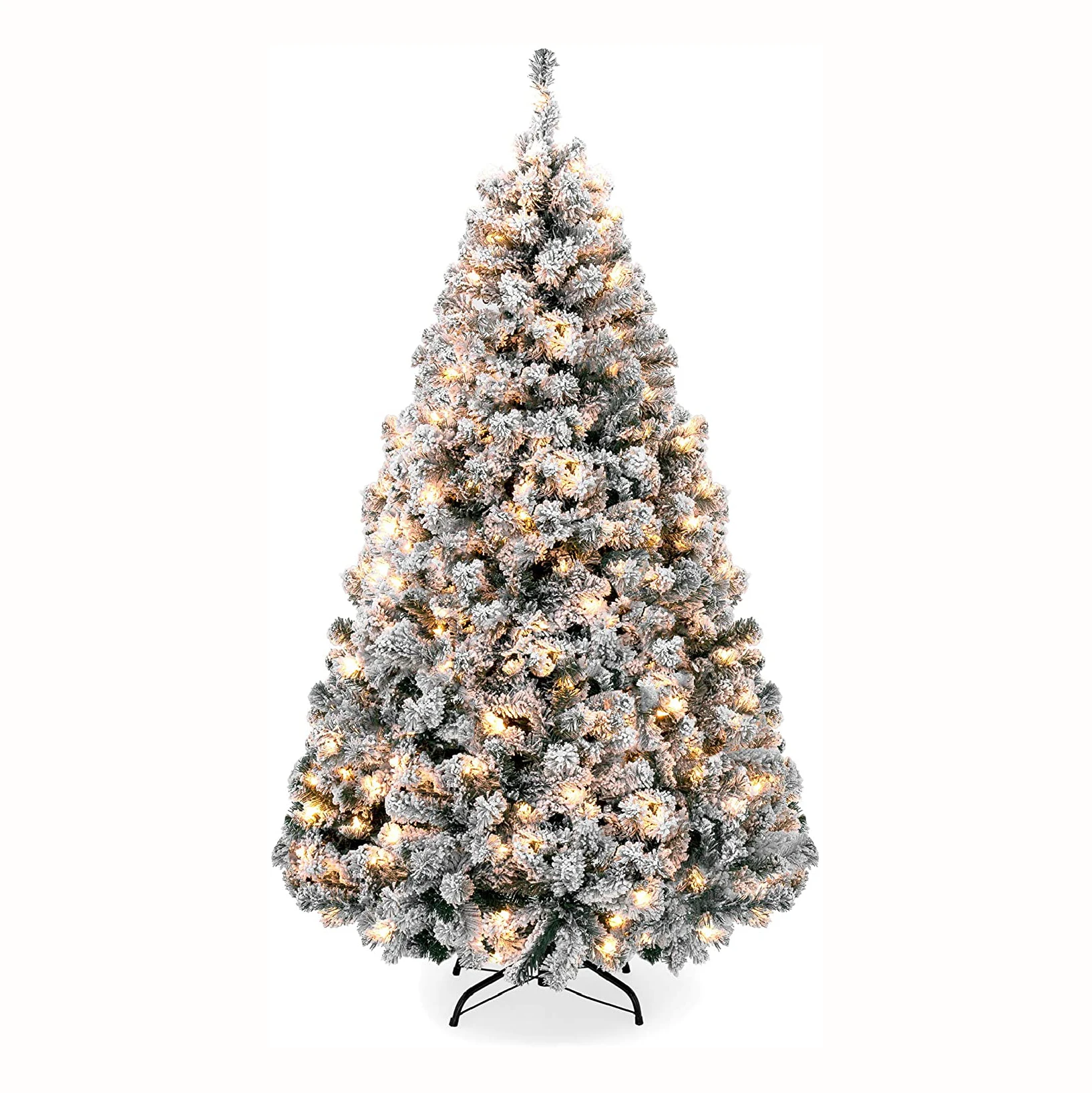 

Hot Sale 6ft Pre-Lit Snow Flocked Artificial Holiday Christmas Pine Tree outdoor christmas trees