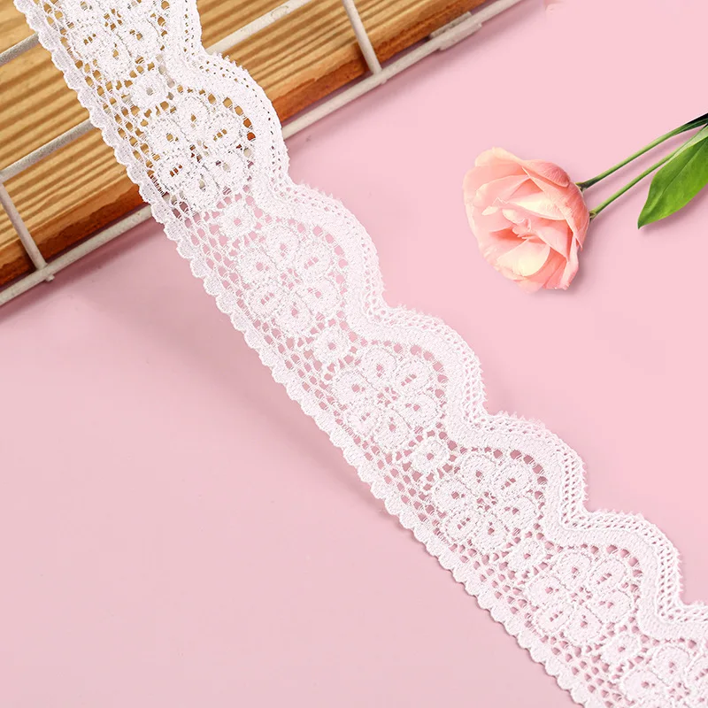 

10 meters/batch Width 1-5cm white Elastic small lace For Clothing underwear umbrella bra, Dyeable