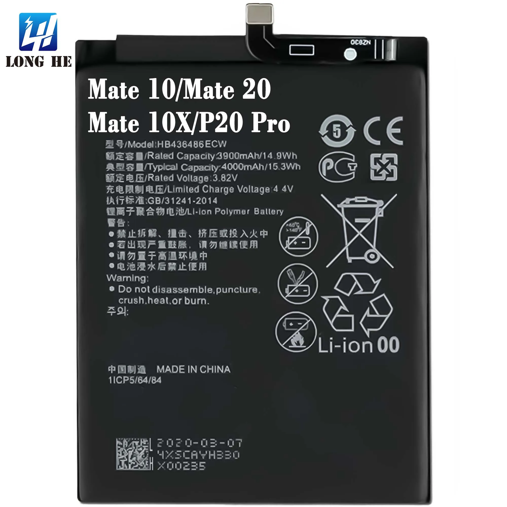 

HB436486ECW Mate10 Pro Mate10X Mate 20 P20 Pro Battery for Huawei Mate 10