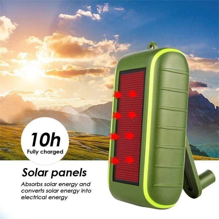 

High Capacity USB 8000mAh Waterproof Solar Power Bank with LED Torch Light