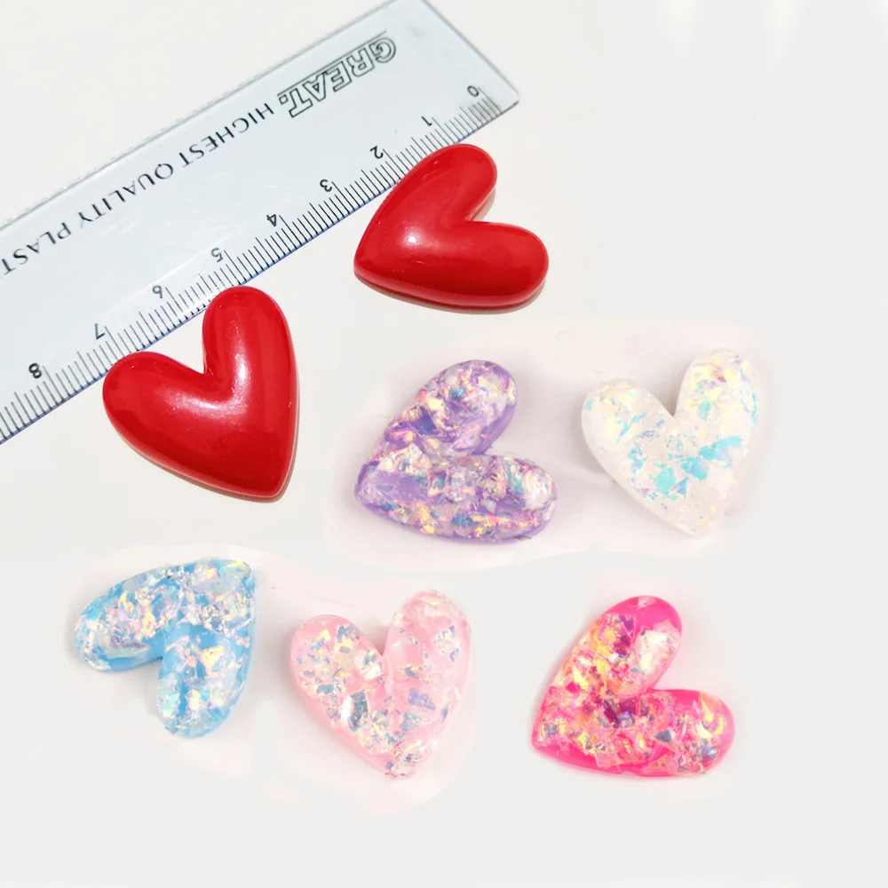 

hot sale factory sale wholesale price red jelly colored flatback heart resin cabochons for diy