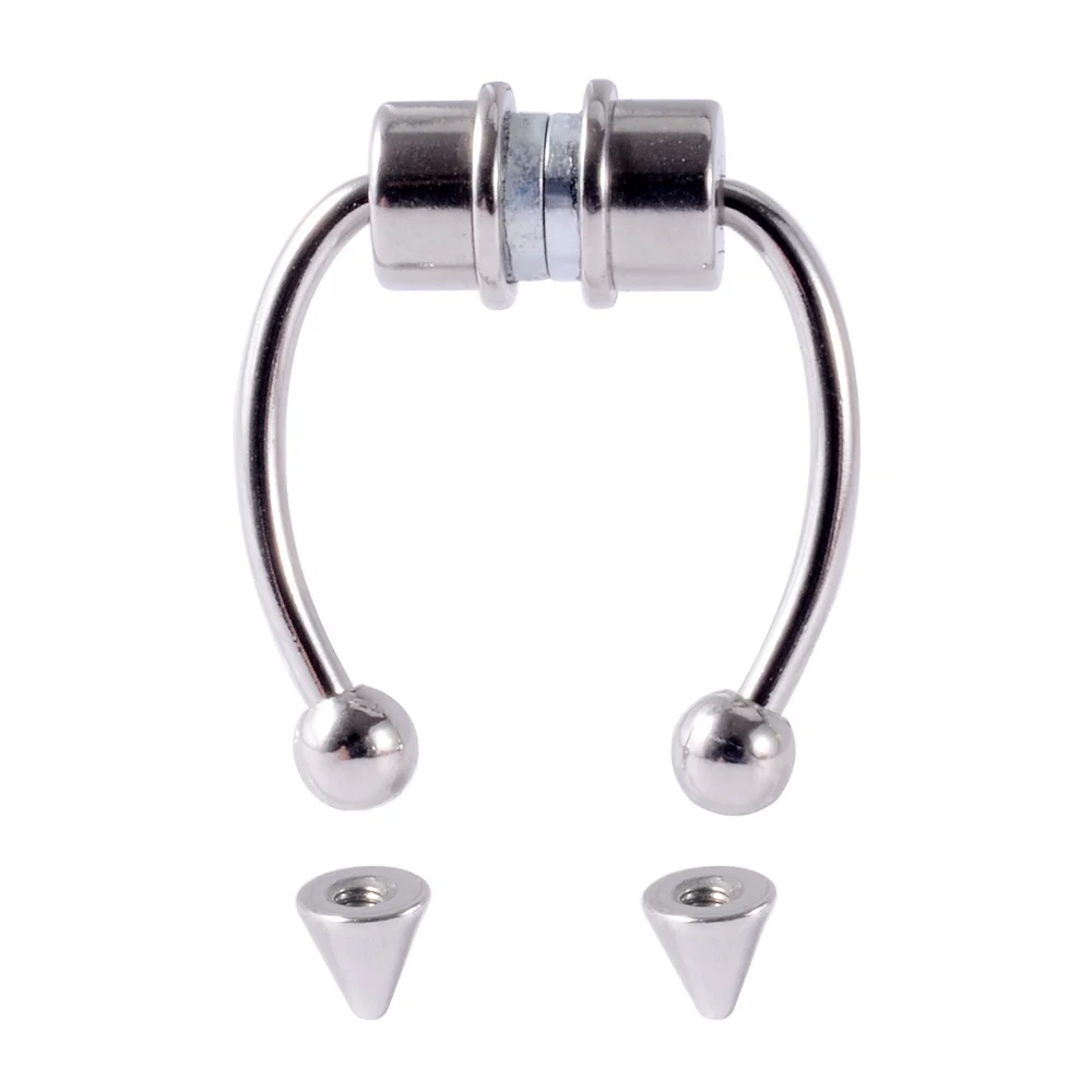 

New Design Non Pierced Earring Nose Septum Lip Belly Piercing Magnetic Studs Ring in Steel Body Jewelry more Shapes