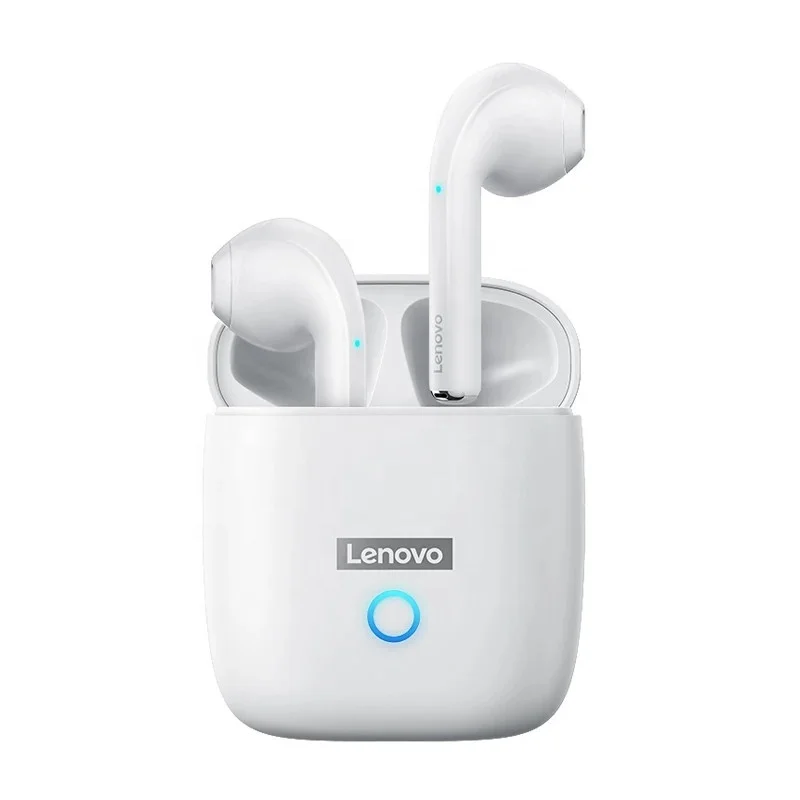 

Original High Quality Lenovo LP50 Earphone Wireless Noise Cancelling Bluetooth Earbuds Waterproof Touch Control Headphones, Black, white