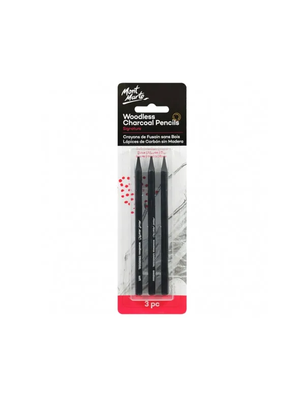 
Mont Marte Woodless Charcoal Pencils 3pce 