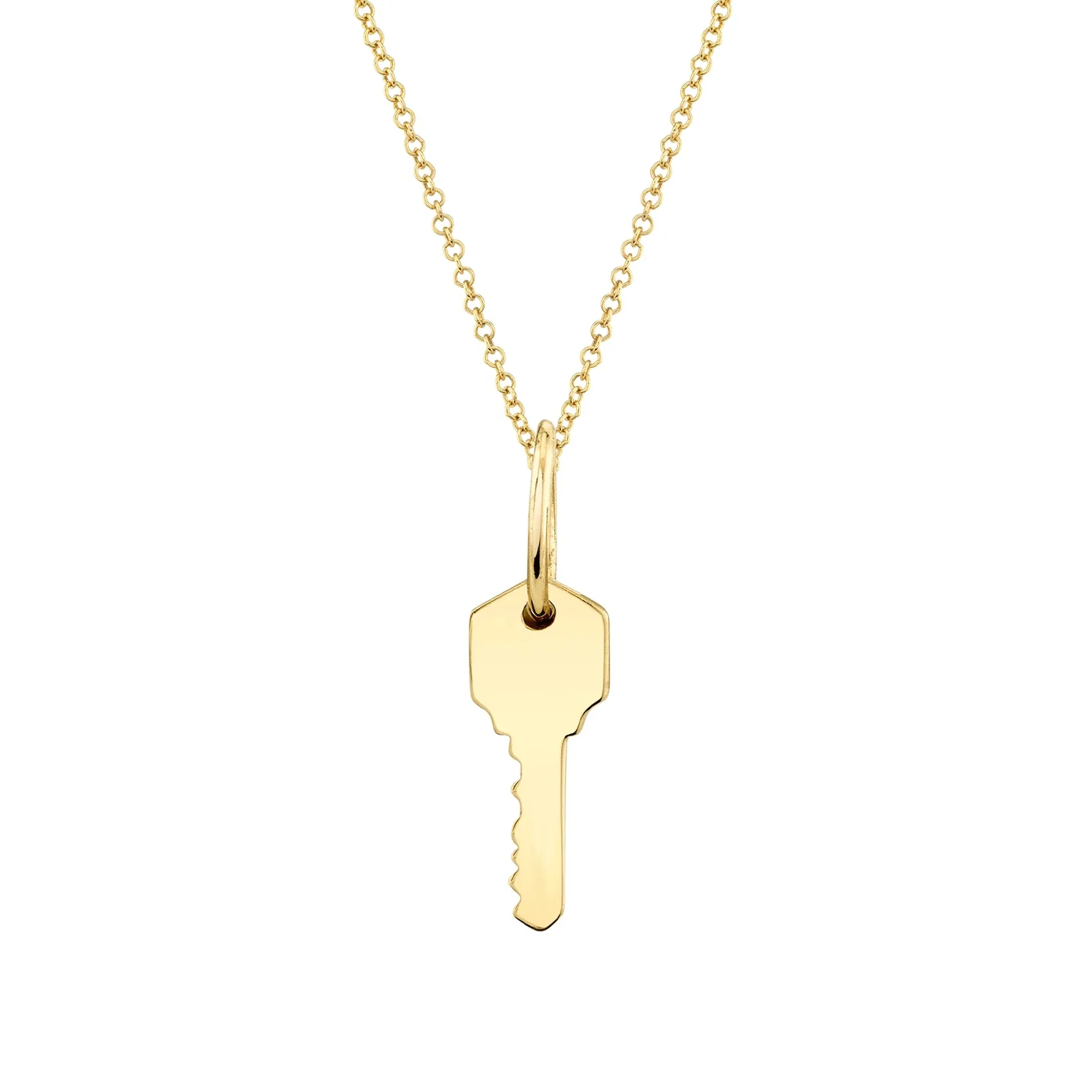 

LOZRUNVE 925 Sterling Silver Gold Plated Vermeil Custom Engraved Personalized Key Pendant Necklace Jewelry