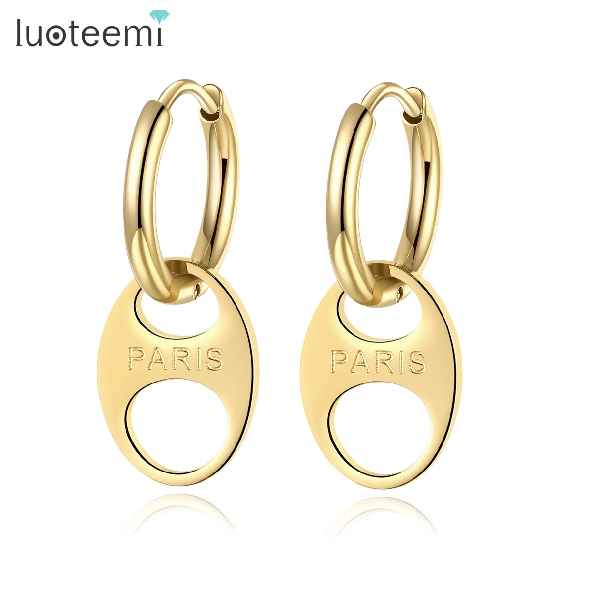 

SP-LAM Stainless Steel Punk Designer Huggie Hoop Steal Gold New 2021 Oval Cheap Arrival Fashion Earring