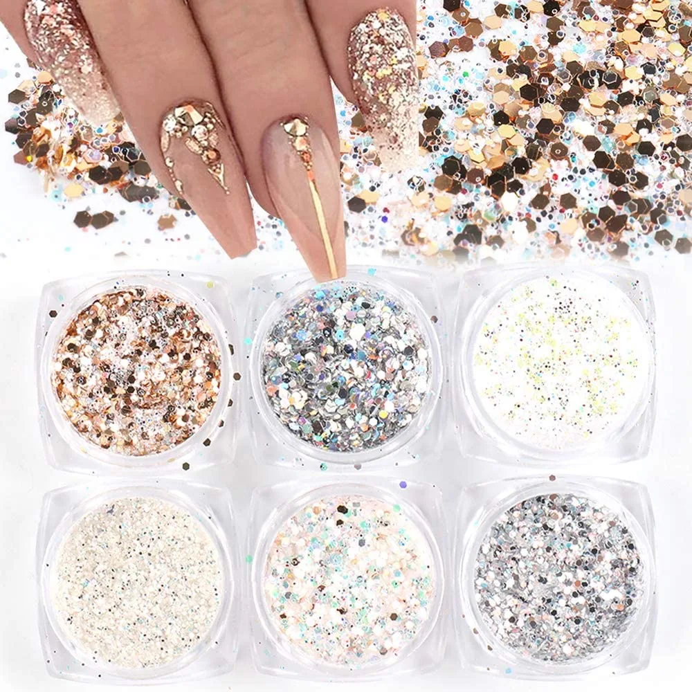 

New Arrivals Nail Kits Metallic Shining Flakes Nail Accessories Art Decorations Nail Glitters