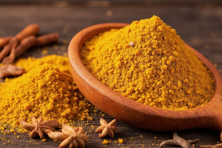 Traditional Indian spices including turmeric, cumin, and coriander arranged in bowls