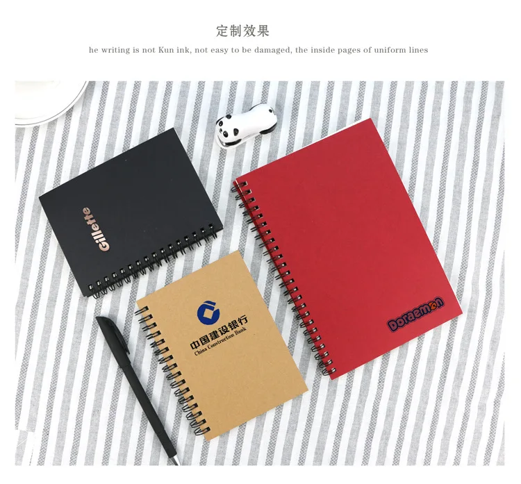 Fashionable Custom A4 A5 B5 A6 Kraft Paper Hardcover Spiral Bound