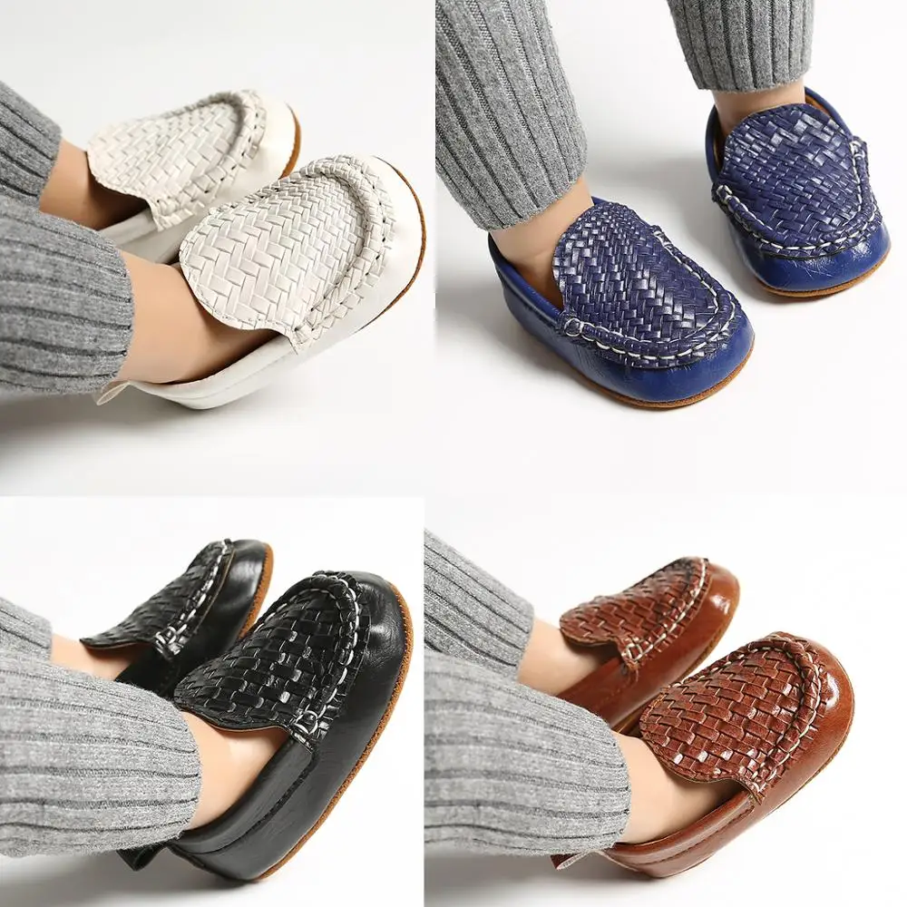 
Quick shipping PU leather soft sole moccasins toddler boy baby loafers shoes 