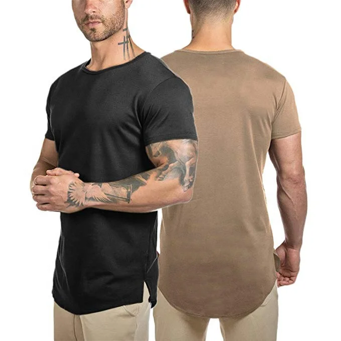 

Man Gym Sports Longline T Shirt With Split Round Hem And Reflective Printing, Many colors to choose