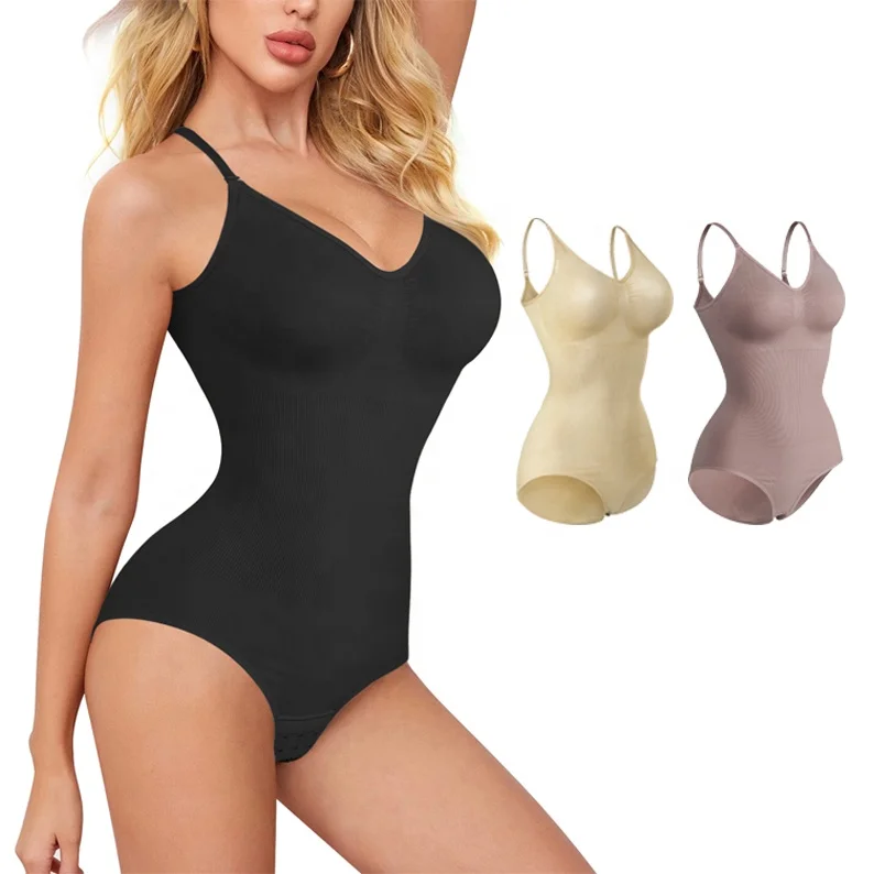 

BRABIC Shapewear Slimming Sculpting Bodysuits for Women Tummy Control Seamless Sleeveless Tops V-Neck Camisole Jumpsuit Shaper