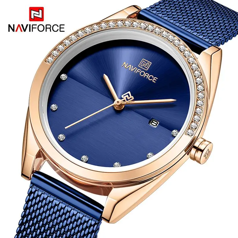 

2020 New NAVIFORCE 5015 Women Watches Fashion Elegant Dress Watch Women Waterproof Simple Ladies Quartz Clock Relogio Feminino, 5-color