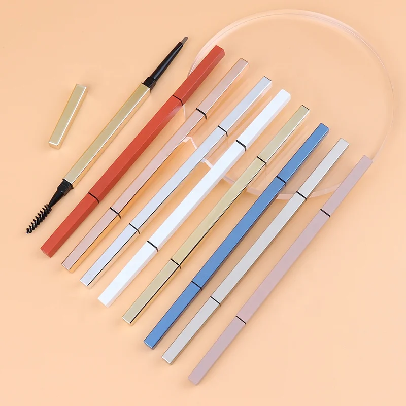 

Cheap 5 Colors Retractable Automatic Gold Slim Brow Pencil Unbranded Custom Logo Private Label Vegan Eyebrow Pencil With Brush, Multi-colors