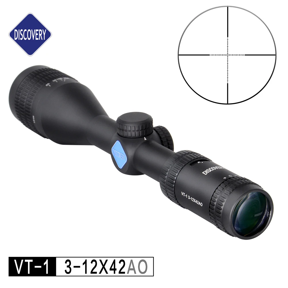 

DISCOVERY Optics VT-1 3-12X42AO Rifle Scope Mil Dot Reticle Come With Free Scope Ring Mount