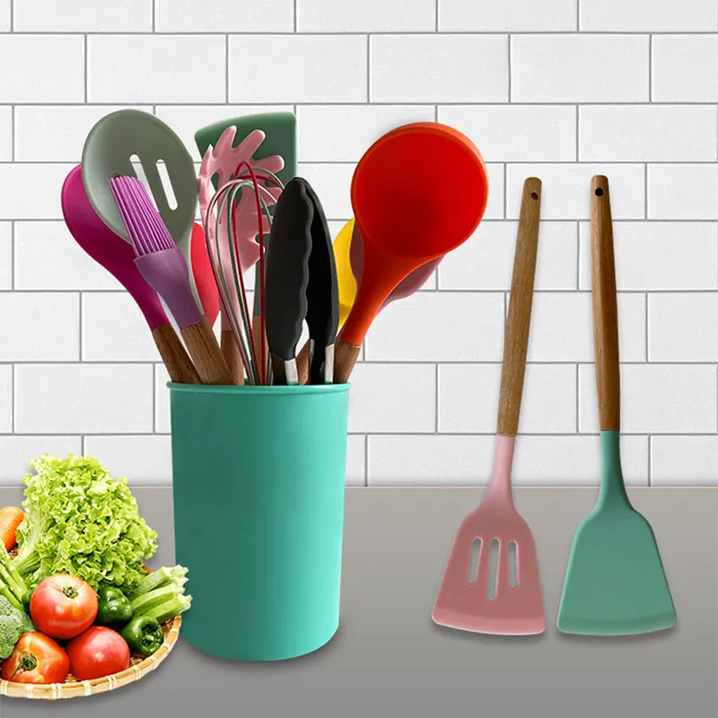 

Label High Temperature Reusable 11 Set Utensil Silicone Kitchen