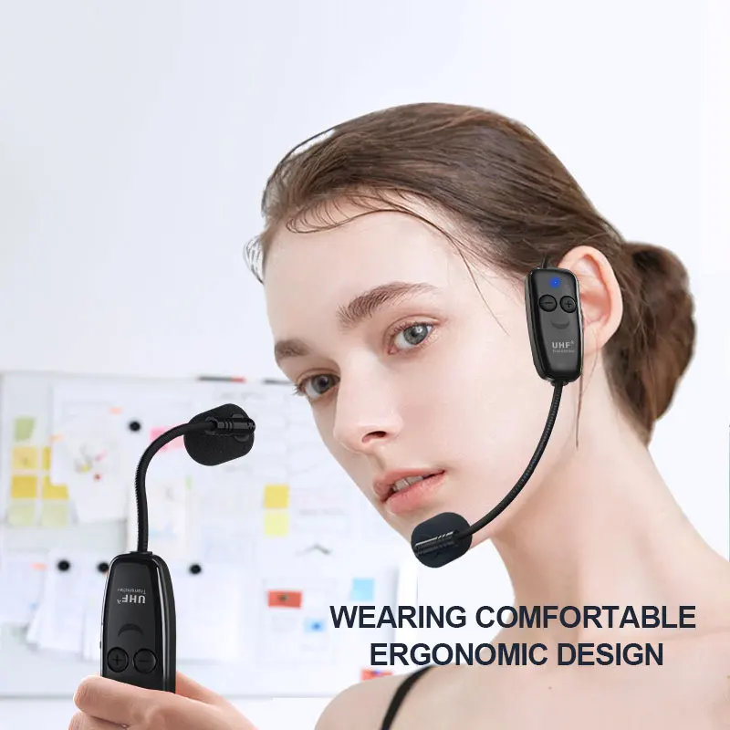 

xiexunda Wireless Uhf Headset Microphone Headset Mics And Receiver Voice Recording Mic For Phones Cameras Voice Speaker