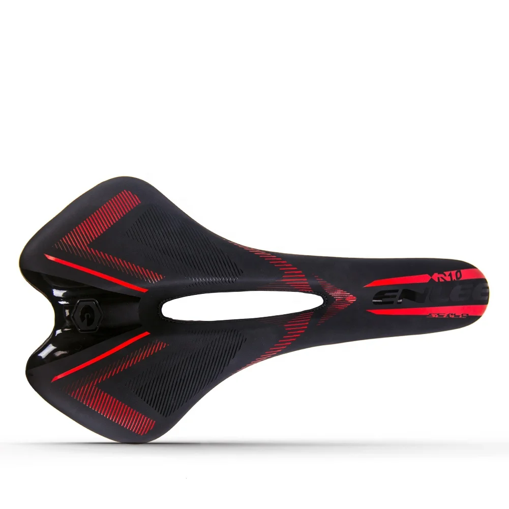 

Enlee high quality leather heated bicycle saddles mountain bikes shockproof saddle, Red/black/green/gray