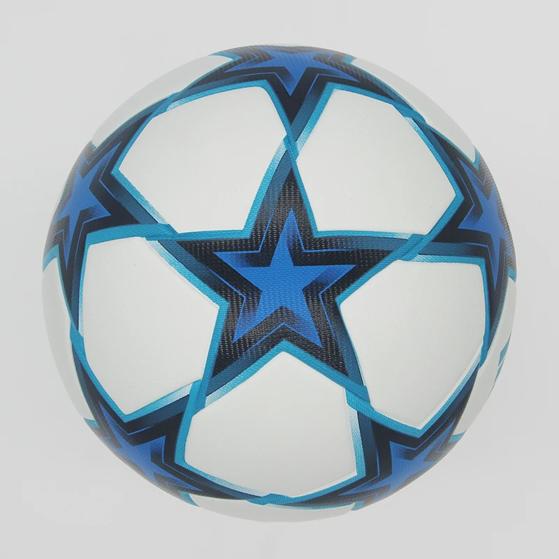 

2021-2022 Match Soccer Ball Blue Star PU Seamless Football Training Soccer Balls