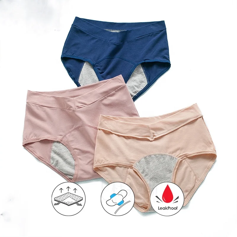 

Leak-Proof Menstrual Panties Women & Incontinence Underwear Period Pants Menstruation Warm Cotton Panty, Purple/nude/black/pink/blue/gray