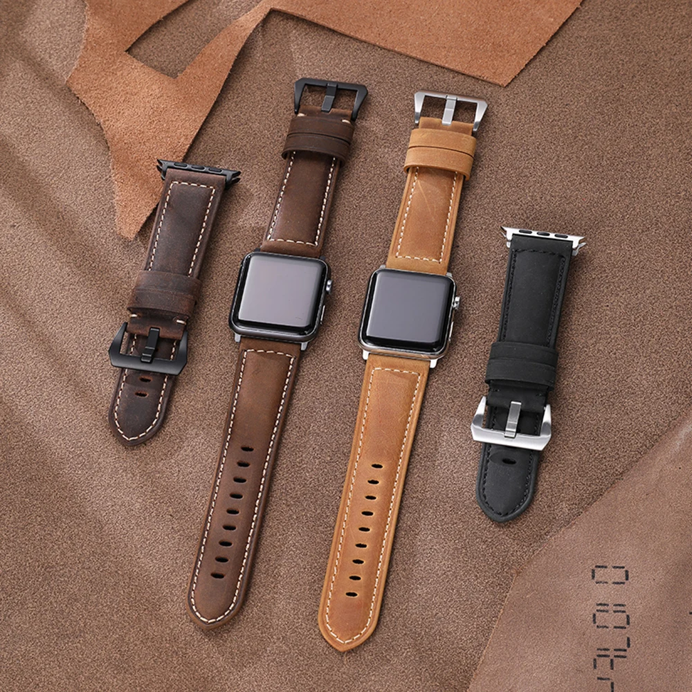 

IN STOCK Apple Watch Band 44mm 42mm 40mm 45mm Quick Release Strap for Apple Watch Band Leather