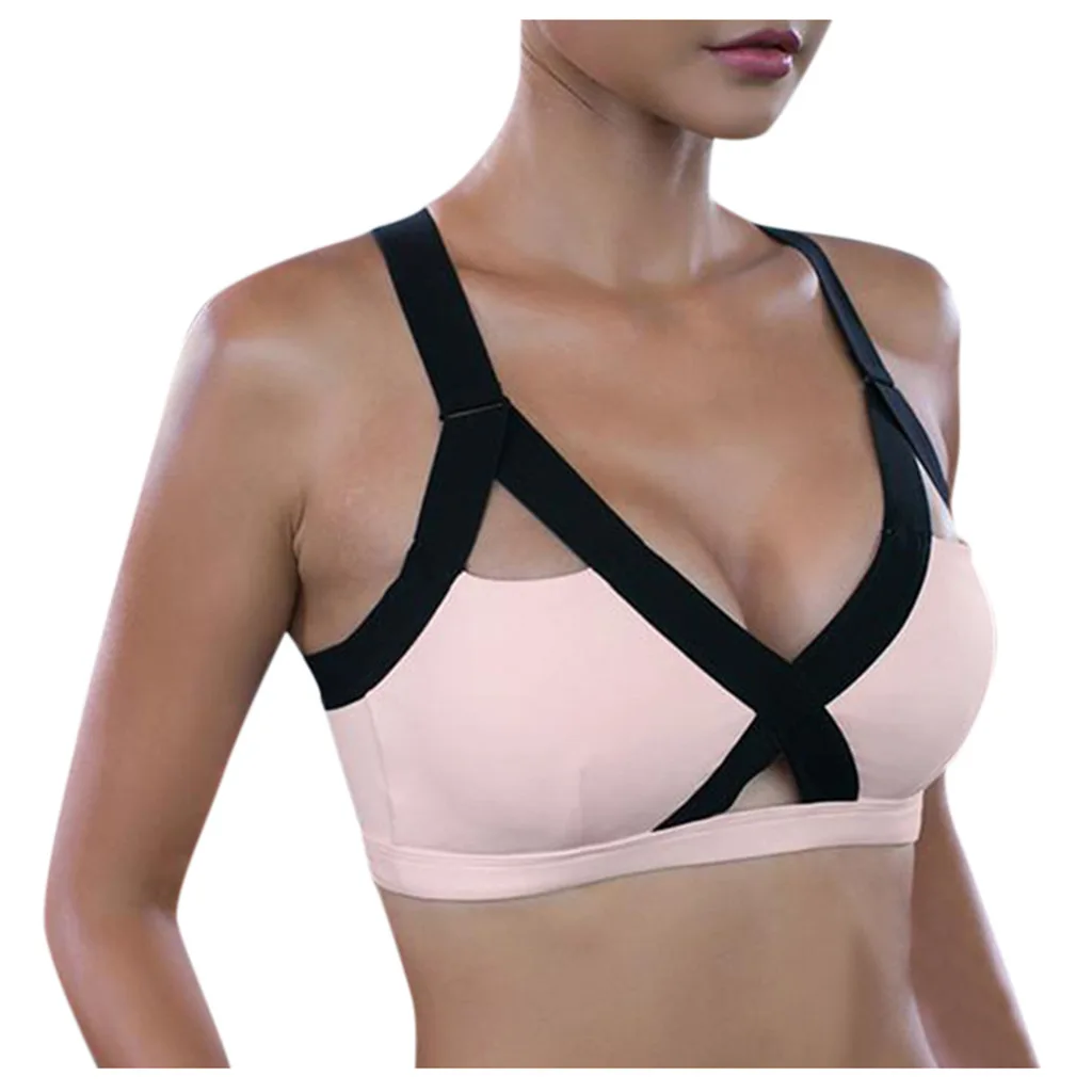 

Fitness Sports Sport Seamless Strappy Front Zipper Mesh Womens Strap Top Women Wear Maternity Yoga Bra
