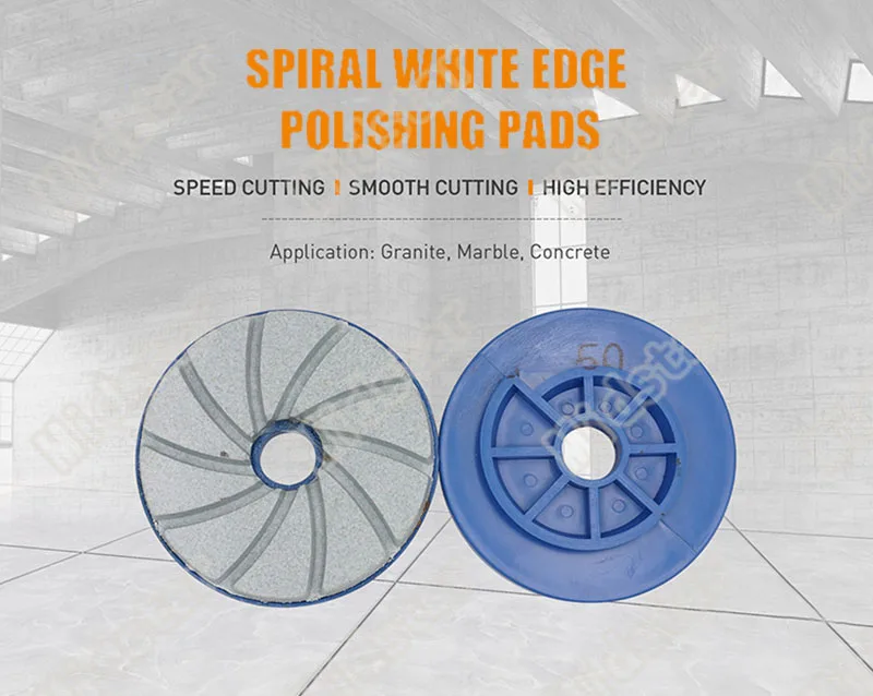 Diamond Spiral Shape Resin Snail Lock Edge Polishing Pad Chamfering Wheel For Granite Marble