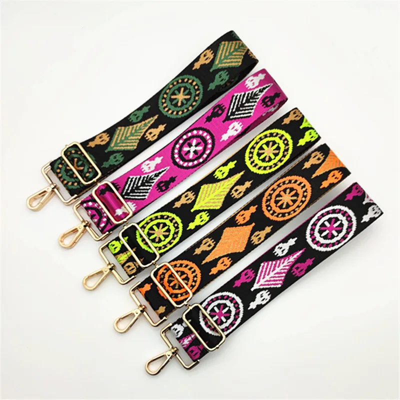 

Fashion 1.95 Inch Width Colorful Printing Adjustable Crossbody Bag Replacement Shoulder Strap Removable Guitar Purse Straps