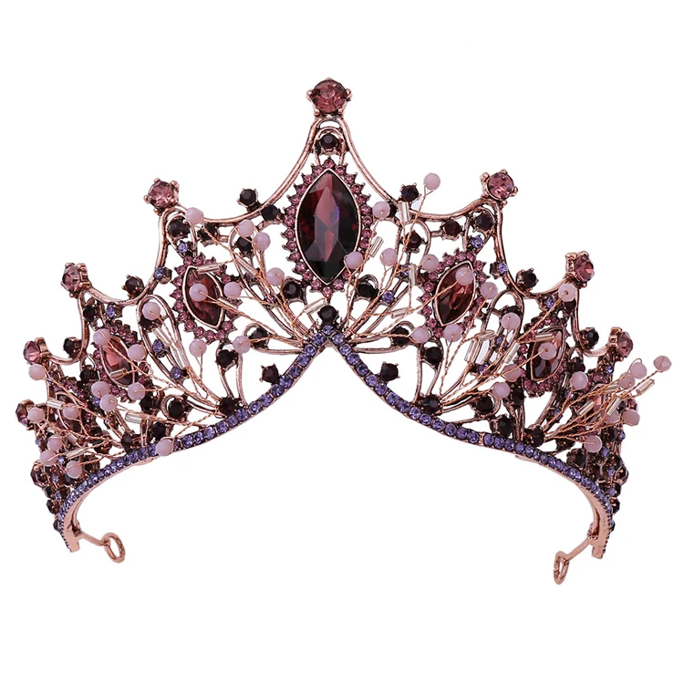 Bride Crown Baroque New Vintage Black Tiara Wedding Hair Accessories