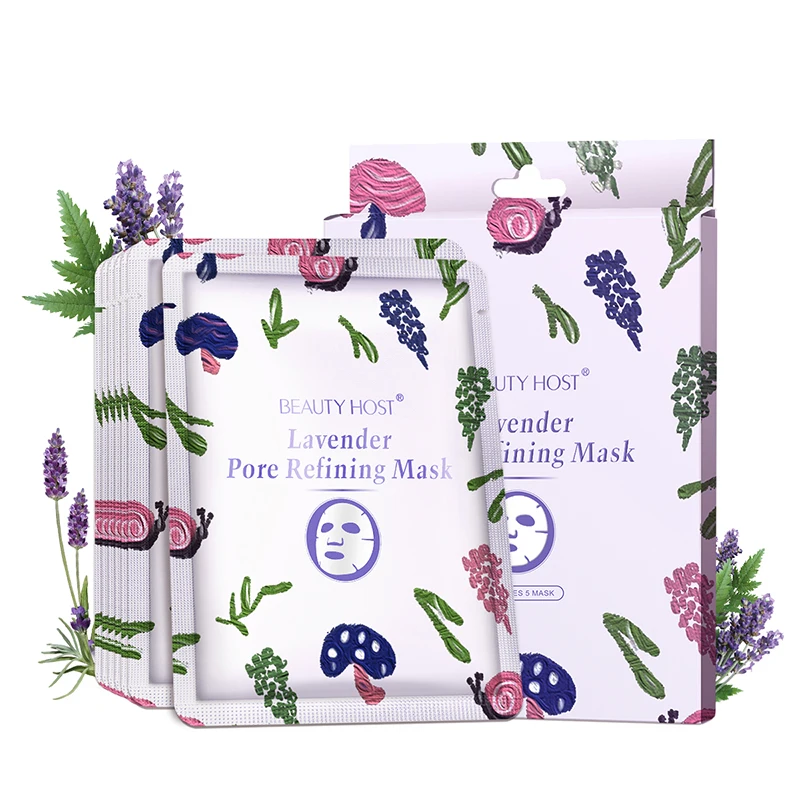 

Skin Care Facial Mask Lavender Flower Face Sheet Mask Pore Refining Mask Sheet