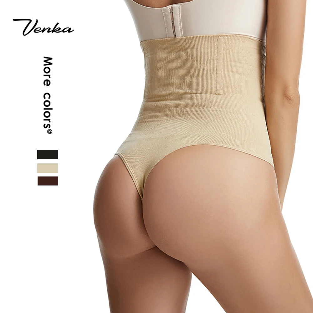 

Women's High-Waist Seamless Body Shaper Briefs Firm Control Tummy Thong Shapewear Panties Girdle Underwear, Black ,beige