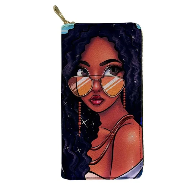 

Long Women's Wallet Female Purses Melanin Poppin Coin Purse Card Holder Wallets Female Money Bag Pu Leather Wallet, Customized