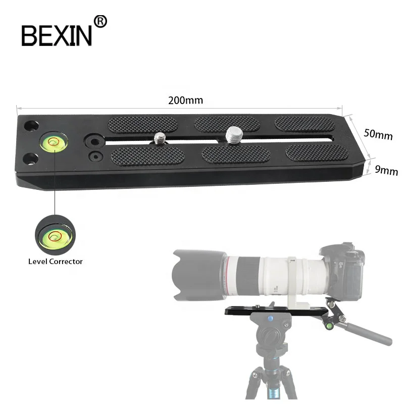 

BEXIN 200mm OEM Professional Camera Quick Release Plate Tripod Telephoto Lens Body Bracket Plate for Nikon Camera and Manfrotto, Black