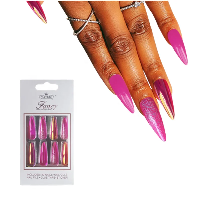 

30 PCS ABS False Nails Tips Set Wholesale Press On Nails Fakenail Artificial Fingernails For Women, Mixed color