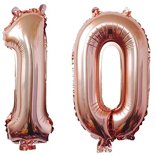 40inch Big 10 Number Balloons Blue Large Foil Mylar Number 10 Balloons ...