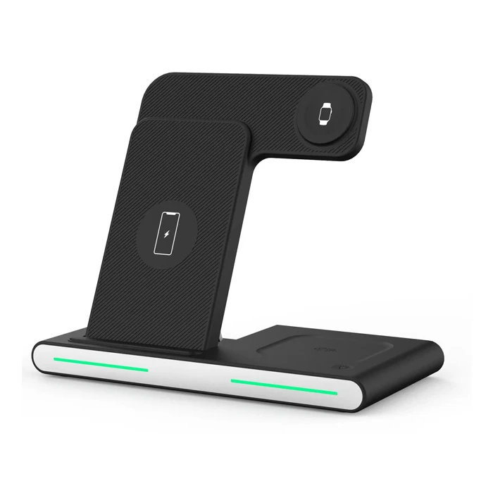 

15W Foldable 3 in 1 Wireless Charger Output Three-in-one Wireless Charging Phone Holder For Mobile Phone Watch Earphone