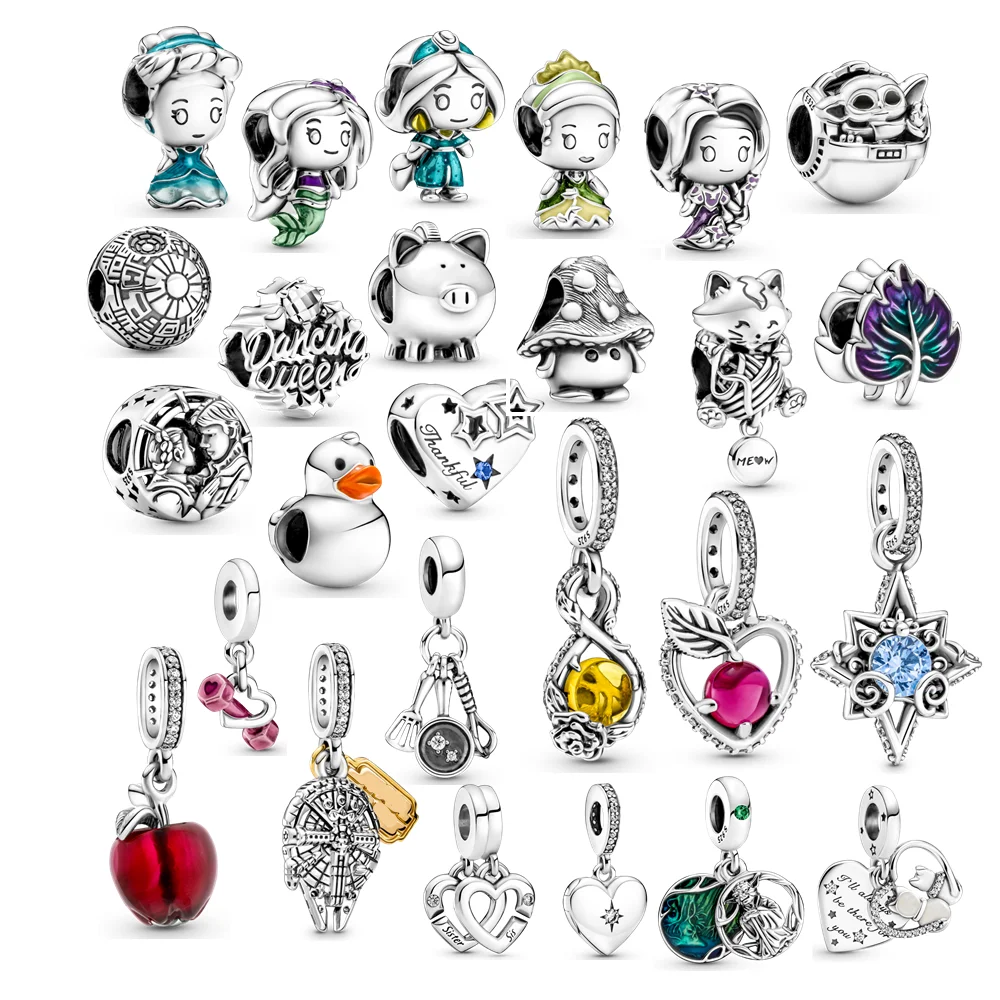 

2021 new arrival pan Princess series shines fashionable 925 sterling silver ladies charm for silver jewelry