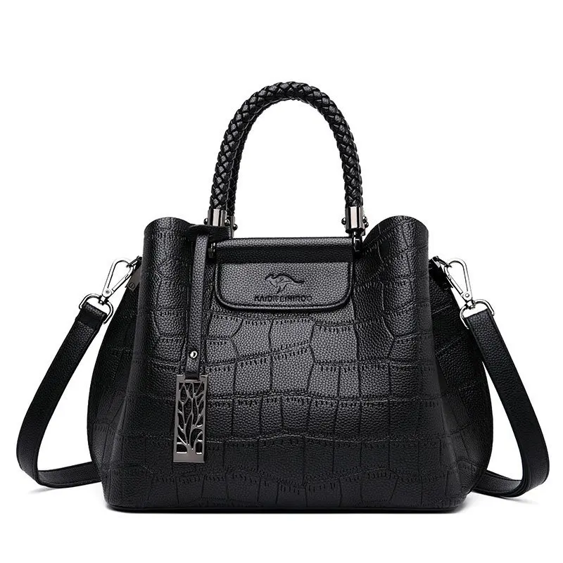 

New designer Trendy Casual PU leather handbag Simple Luxury Big capacity shoulder bag Elegant fabric bag for ladies, Black,red,purple,yellow,gray,