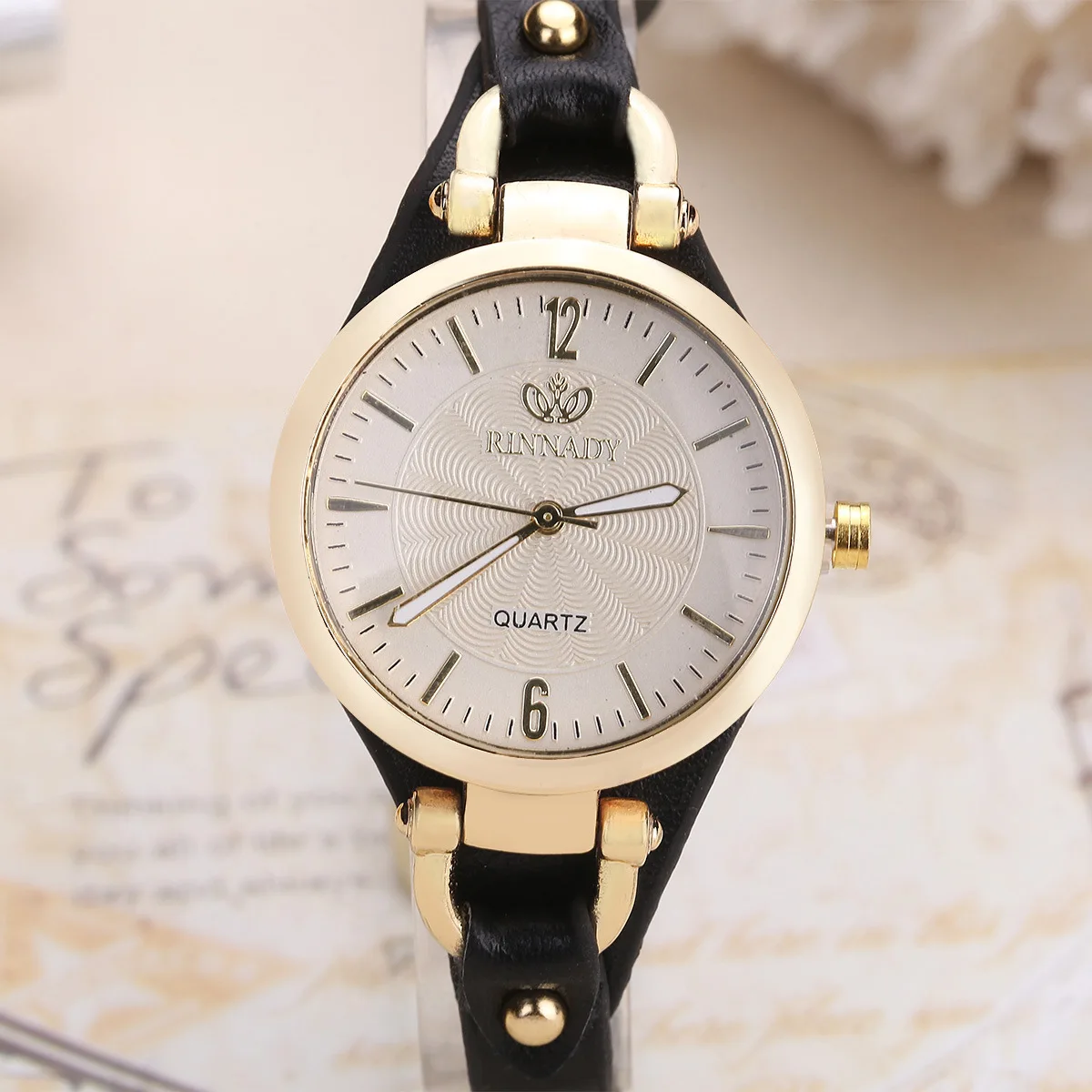 fashion women simple analog quartz alloy pu leather watch