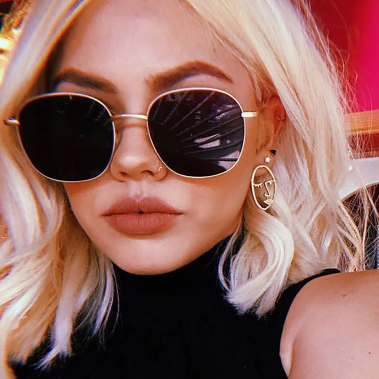 

Round Sunglasses Women Men Brand Designer Vintage Retro Mirror Sun Glasses For Women Female Sunglass, Picture
